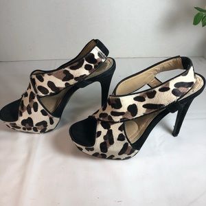 Diane Von Fürstenberg cow hide stilettos